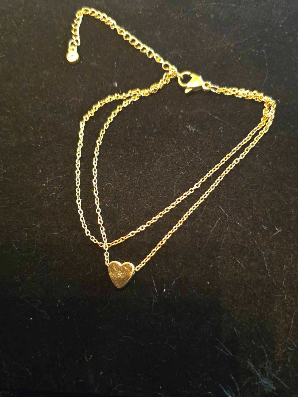 Gold Heart Layered Anklet